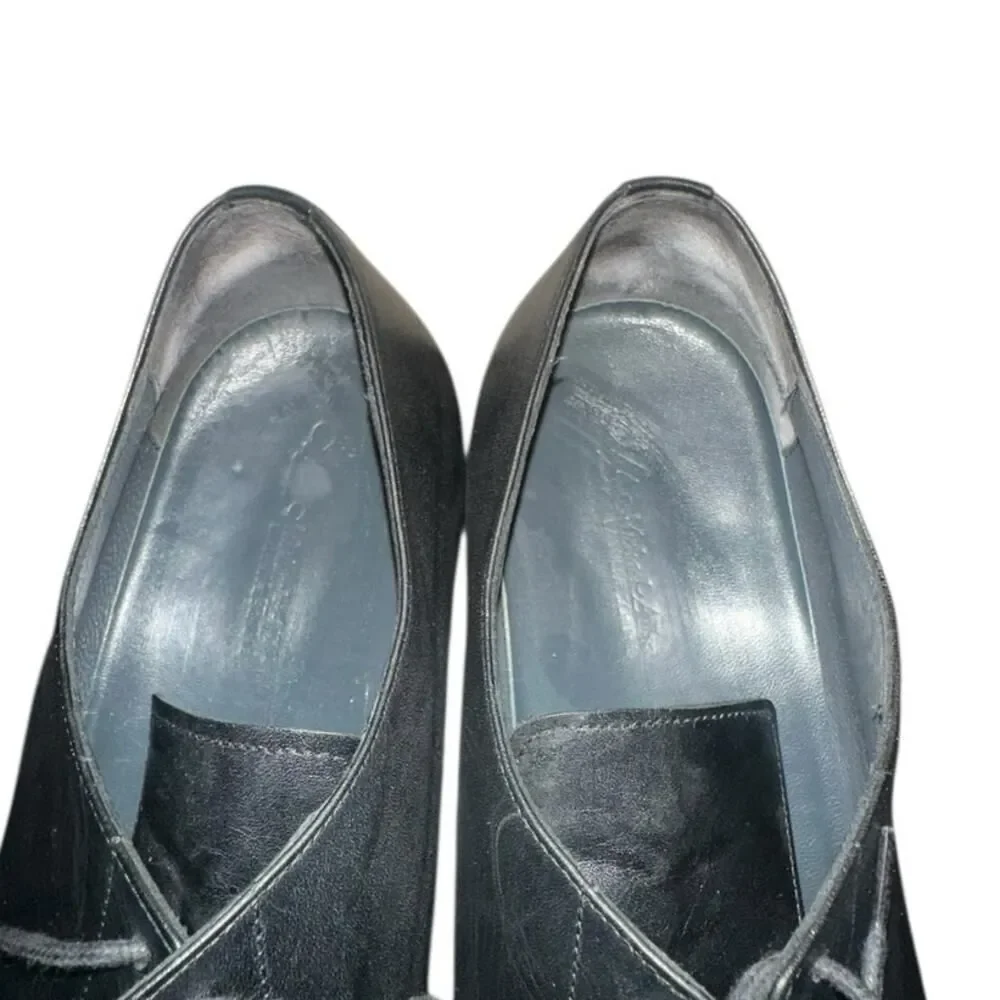 Michael Alba Exklusive Schuhe Black Leather Derby Handmade Germany Sz 43 US 10